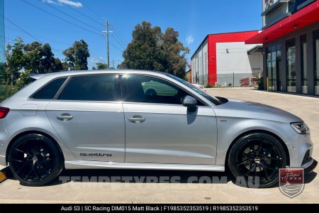 19x8.5 SC Racing DIM015 Matt Black on Audi S3