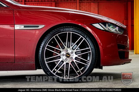 20x8.5 20x10 Simmons OMC Gloss Black Machined Face on Jaguar XE 2016