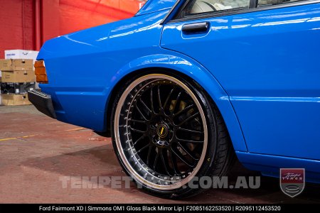 20x8.5 20x9.5 Simmons OM-1 Gloss Black on Ford Fairmont