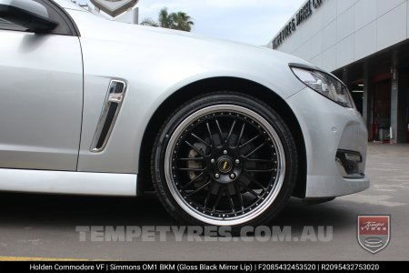 20x8.5 20x9.5 Simmons OM-1 Gloss Black on Holden Commodore VF