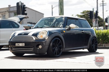 18x8.0 MOZA 913 Nighthawk Satin Black on Mini Cooper