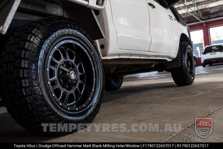 17x9.0 Grudge Offroad HAMMER Milling Window on Toyota Hilux