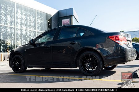 18x8.0 Starcorp Racing SR05 Satin Black on Holden Cruze