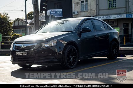 18x8.0 Starcorp Racing SR05 Satin Black on Holden Cruze