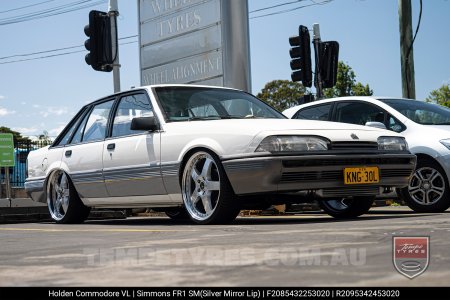 20x8.5 20x9.5 Simmons FR-1 Silver on Holden Commodore VL