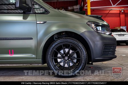 17x7.0 Starcorp Racing SR05 Satin Black on VW Caddy