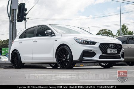 19x8.5 Starcorp Racing SR01 Satin Black on Hyundai i30