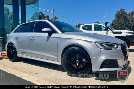 19x8.5 SC Racing DIM015 Matt Black on Audi S3