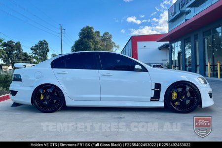 22x8.5 22x9.5 Simmons FR-1 Full Gloss Black on Holden Commodore VE