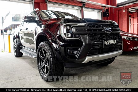 20x9.0 Simmons S6S Matte Black NCT on Ford Ranger Wildtrak