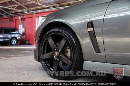 20x8.5 20x10 Simmons FR-C Satin Black NCT on Holden Commodore VF