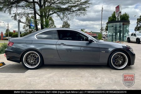 19x8.5 19x9.5 Simmons OM-1 Hyper Dark on BMW E92