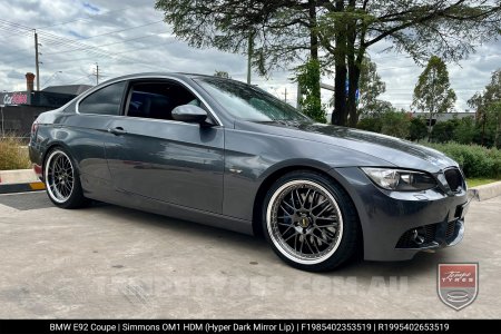 19x8.5 19x9.5 Simmons OM-1 Hyper Dark on BMW E92
