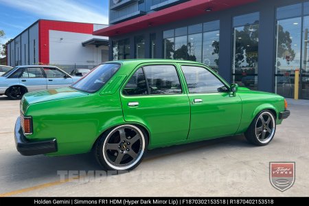 18x7.0 18x8.5 Simmons FR-1 Hyper Dark on Holden Gemini