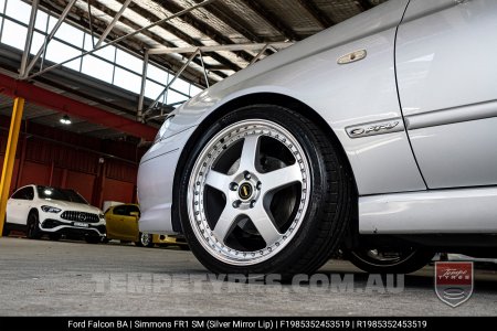 19x8.5 19x9.5 Simmons FR-1 Silver on Ford Falcon
