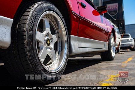 17x8.5 17x9.5 Simmons FR-1 Silver on Pontiac Trans AM