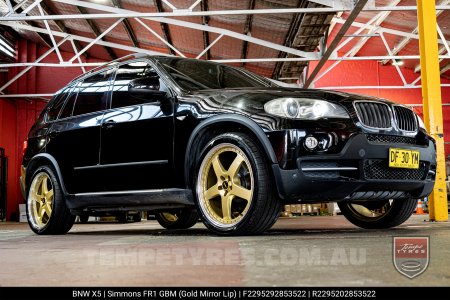 22x8.5 22x9.5 Simmons FR-1 Gold on BMW X5