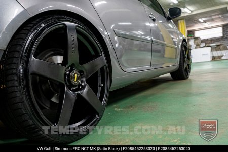 20x8.5 20x10 Simmons FR-C Satin Black NCT on VW Golf