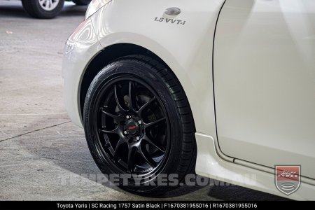 16x7.0 SC Racing 1757 Satin Black on Toyota Yaris