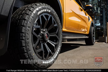 20x9.0 Simmons MAX X11 MBW on Ford Ranger Wildtrak