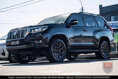 20x9.0 Simmons MAX X09 BKWA on Toyota Prado