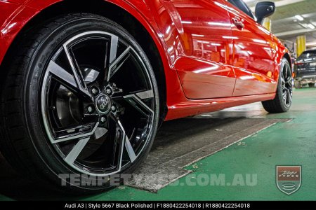 18x8.0 Style 5667 Black Polished on Audi A3