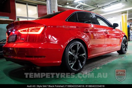 18x8.0 Style 5667 Black Polished on Audi A3