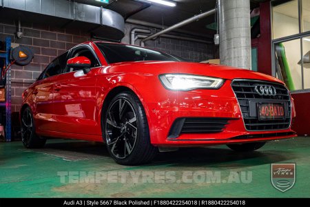 18x8.0 Style 5667 Black Polished on Audi A3