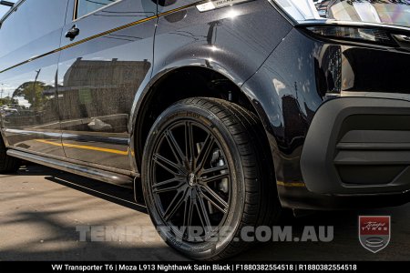 18x8.0 MOZA 913 Nighthawk Satin Black on VW Transporter