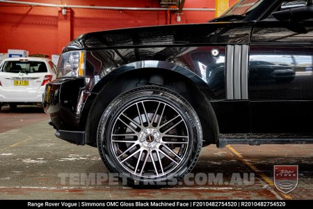 20x8.5 20x10 Simmons OMC Gloss Black Machined Face on Range Rover Vogue