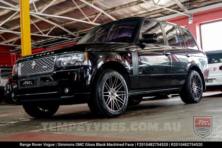 20x8.5 20x10 Simmons OMC Gloss Black Machined Face on Range Rover Vogue