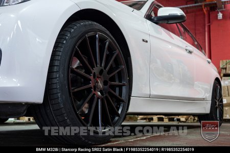 19x8.5 Starcorp Racing SR02 Satin Black on BMW M328i