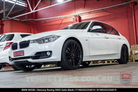 19x8.5 Starcorp Racing SR02 Satin Black on BMW M328i