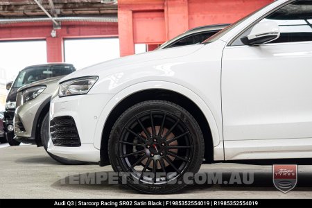 19x8.5 Starcorp Racing SR02 Satin Black on Audi Q3