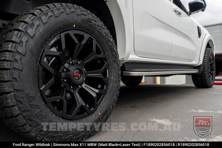 18x9.0 Simmons MAX X11 MBW on Ford Ranger Wildtrak