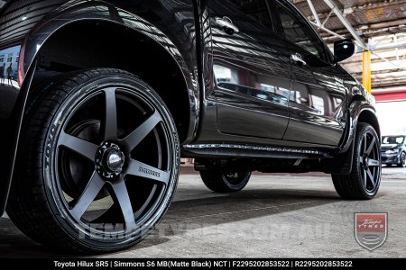 22x9.5 Simmons S6 Matte Black NCT on Toyota Hilux SR5