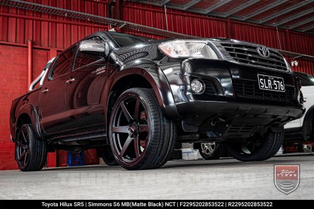 22x9.5 Simmons S6 Matte Black NCT on Toyota Hilux SR5