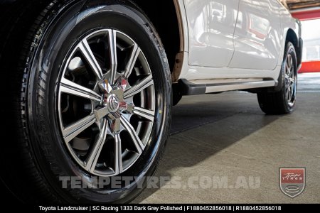 18x8.0 SC Racing 1333 Dark Grey Polished on Toyota Landcruiser 200 Series