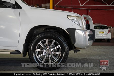 18x8.0 SC Racing 1333 Dark Grey Polished on Toyota Landcruiser 200 Series