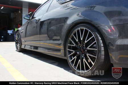 20x8.5 Starcorp Racing SR03 Machined Face Black on Holden Commodore VE