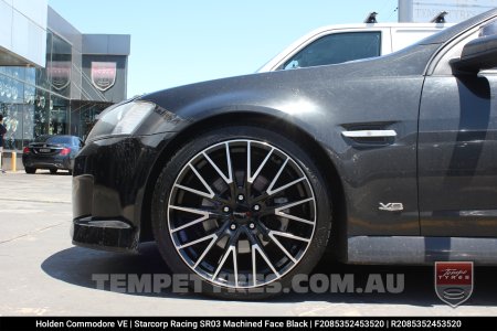 20x8.5 Starcorp Racing SR03 Machined Face Black on Holden Commodore VE