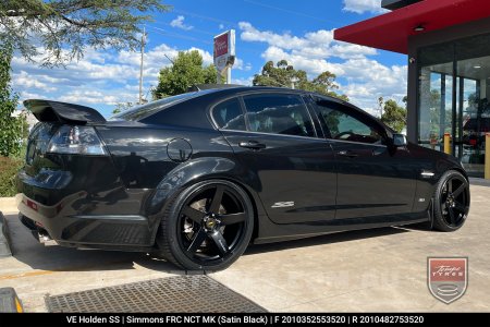 20x8.5 20x10 Simmons FR-C Satin Black NCT on Holden Commodore VE