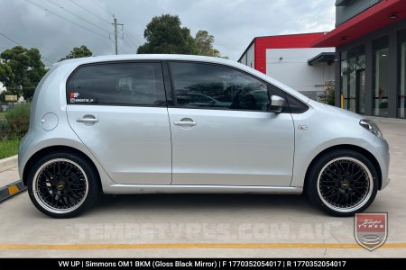 17x7.0 17x8.5 Simmons OM-1 Gloss Black on VW UP