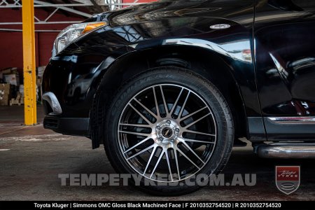 20x8.5 20x10 Simmons OMC Gloss Black Machined Face on Toyota Kluger