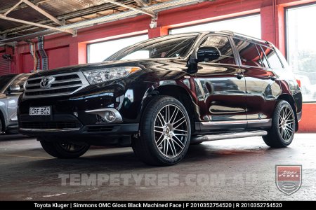 20x8.5 20x10 Simmons OMC Gloss Black Machined Face on Toyota Kluger