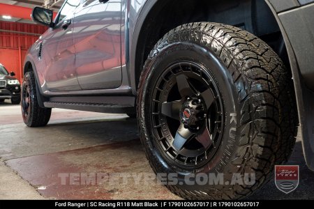 17x9.0 SC Racing R118 Matt Black  on Ford Ranger