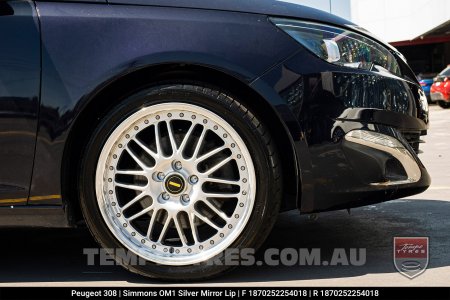 18x7.0 18x8.5 Simmons OM-1 Silver on Peugeot 308