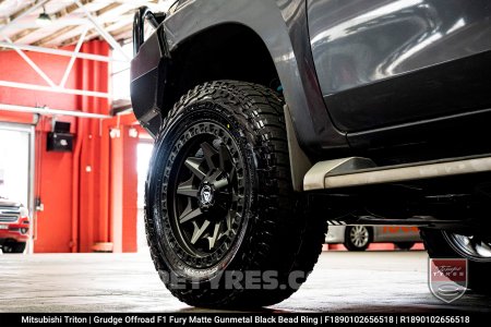 18x9.0 Grudge Offroad F1 Fury Matte Gunmetal on Mitsubishi Triton