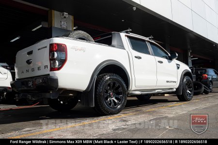 18x9.0 Simmons MAX X09 MBW on Ford Ranger Wildtrak