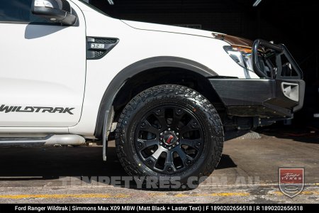 18x9.0 Simmons MAX X09 MBW on Ford Ranger Wildtrak